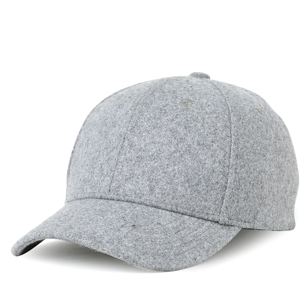 Brand NUZADA Autumn Winter Keep Warm Snapback Bone Men Women Baseball Caps Hats Cap Simpl Color Black Grey Woolen