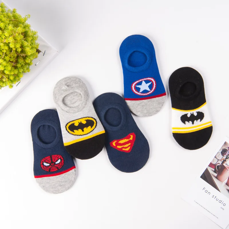 

YOOAP Children's Socks Spring and Summer Net Eye My Hero College Socks Superman Spider-Man Colour Boys Socks-03