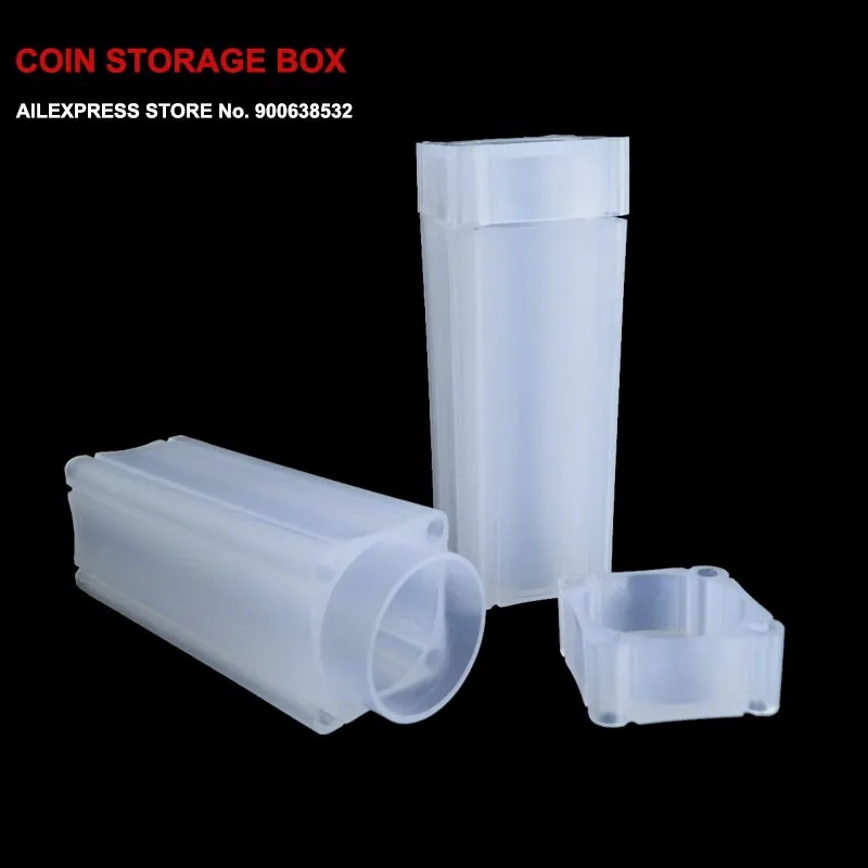 1 PCS coin tube Storage box holder coins PP plastic Direct fit 19mm 20.5mm 22.5mm 25mm 27mm or 30mm coins 2