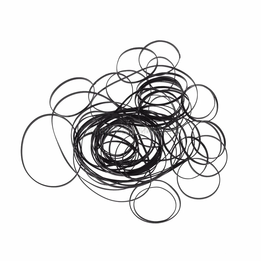 50PCS Universal Mix Cassette Tape Machine Belts Assorted Common Flat Rubber Belt for Recorders DVD Grocery My06 19