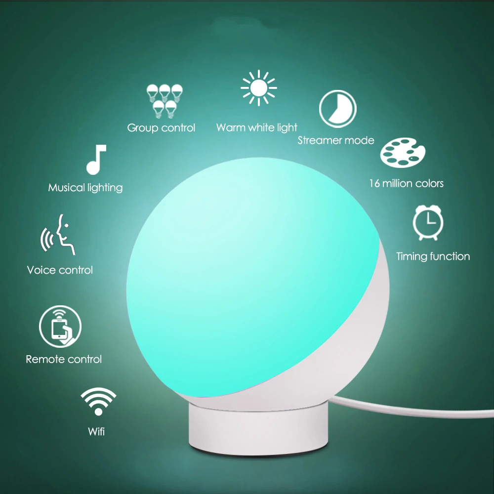 

2019 Hot Sell Smart Bulb7W Wifi Smart LED Light Bulb Works with Amazon Alexa Google Assistant table lamps