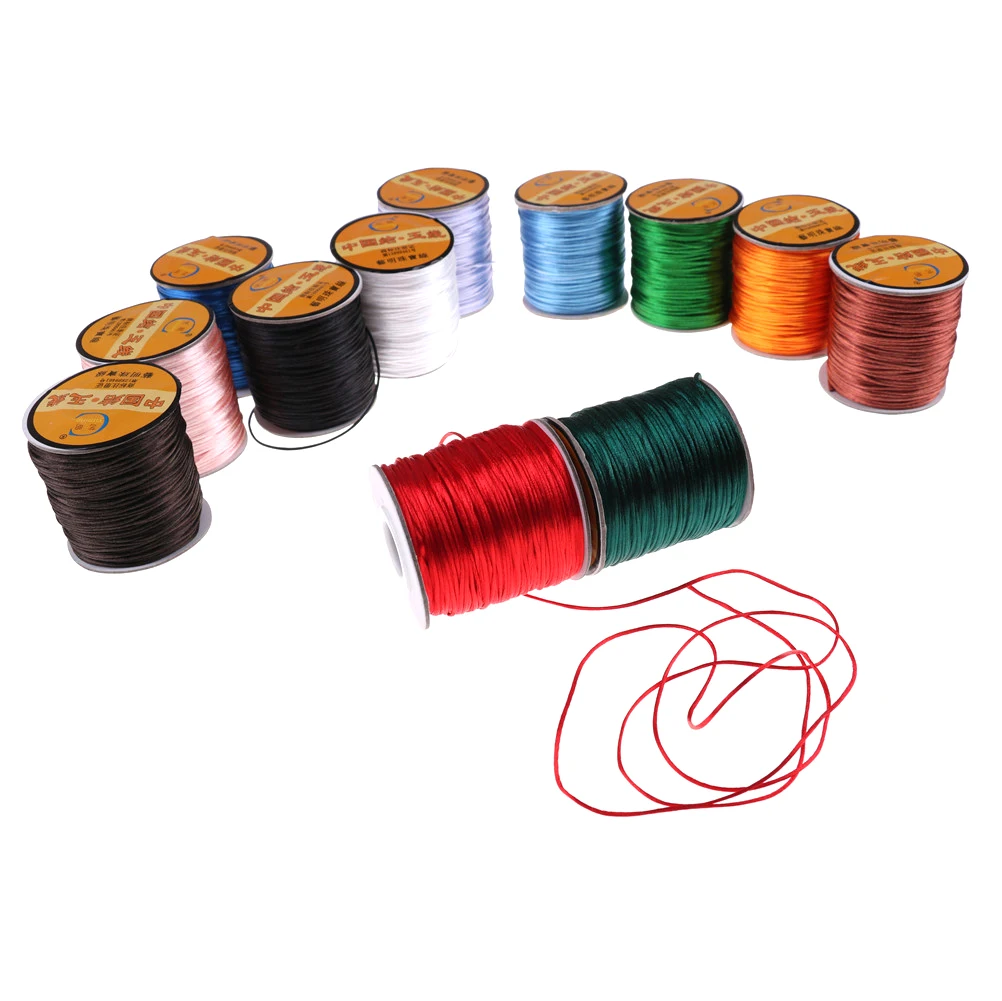 75Meter 1mm Chinese Knot Satin Nylon Braided Cord Macrame Beading Rattail CordRS
