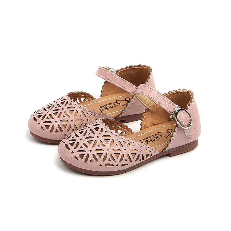 AFDSWG/сандалии для девочек; летняя детская обувь; розовые спортивные сандалии принцессы для девочек; Белые пляжные сандалии; детские сандалии для девочек - Цвет: Pink