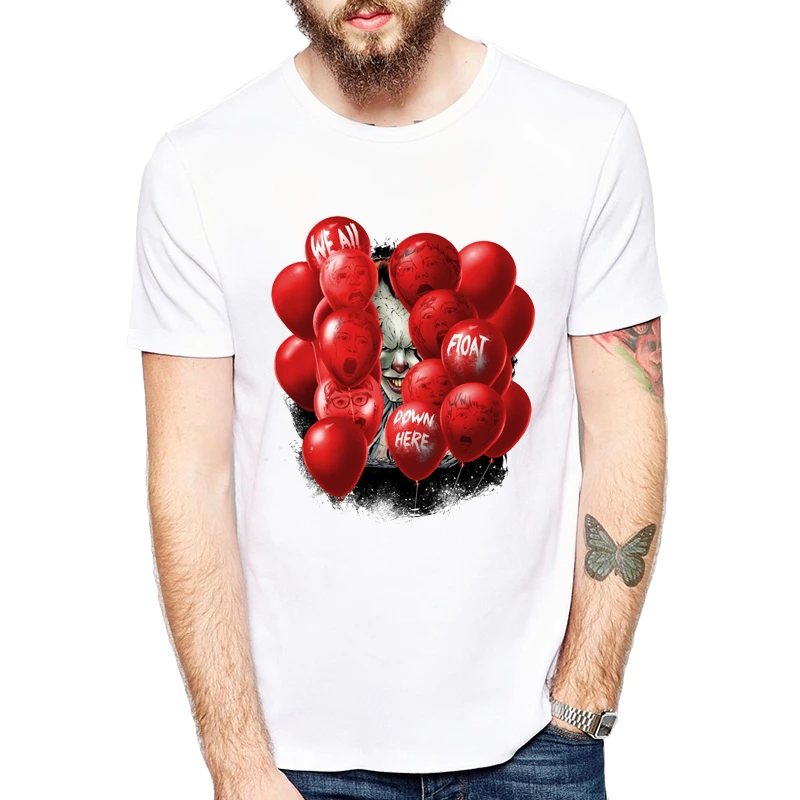 Повседневная футболка It Want You to float Stephen King's it Horror с клоуном для Хэллоуина Мужская