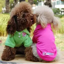 2016 Newest Pet Dog Clothes Summer clothes eight color Dog Vest Wholesale for pet dog leash tie bed