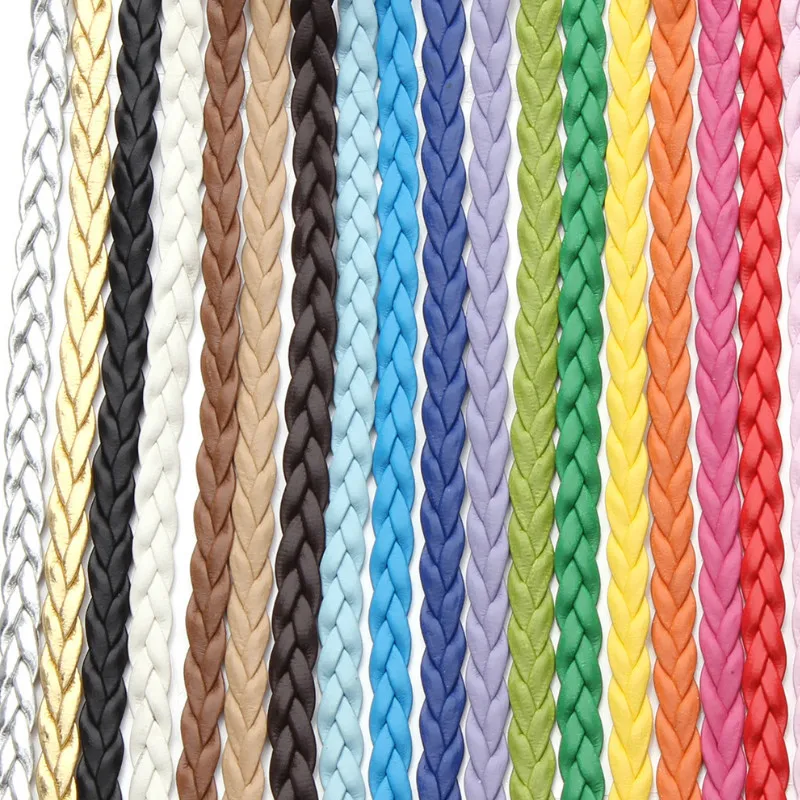 

10 meter/pack tres cuerda trenzada de cuero cuerda/línea de collar trenzado cadena accesorios (5mm)