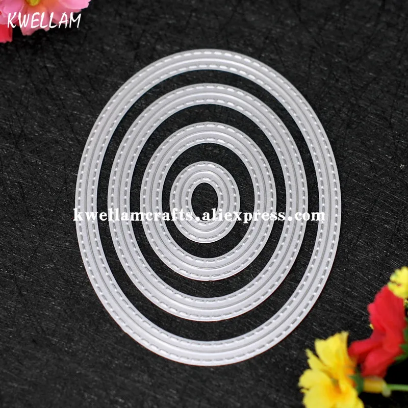 

Outside In Stitched Oval Stackables Metal Die cutting Dies For DIY Scrapbooking Photo Album Decorative Embossing 7063051