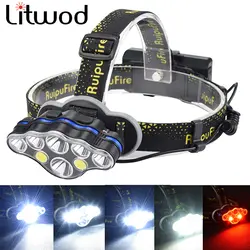 Litwod Z20 KC08 8Led фар супер яркий светодиодный налобный фонарь Регулируемый фары Multi-лампа шарик фара портативный глава факел