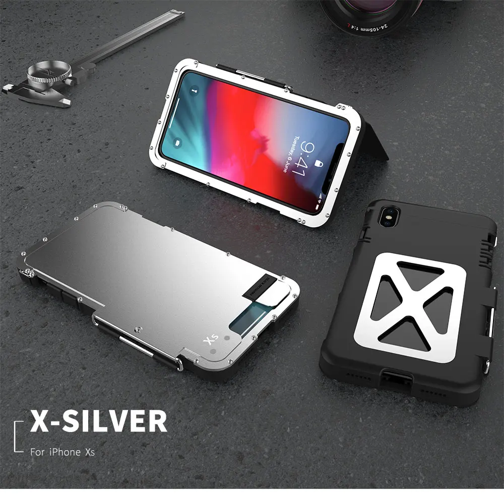 Homem de Ferro para Iphone Móvel para Iphone R-just Original Armadura Inoxidável xs Flip Telefone Case Metal Max xr x Rei Aço 15 caso metal móvel para iphone xs max xr x telefone caso