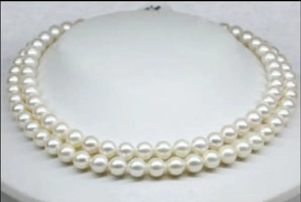 

20 INCH AAA 10-11mm Australian south sea white pearl necklace 14K Gold Clasp a(5.18)