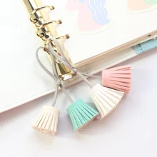 Domikee Макарон милый кавайный кожаный с кисточкой с узорами для дневника тетради конфеты Офис школа планировщик декоративные аксессуары подарок