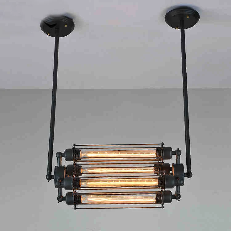 

American Country Hanging Pendant Lights Fixture Nordic Droplights Vintage Industrial Waterpipe Lamps Loft Metal Home Lighting