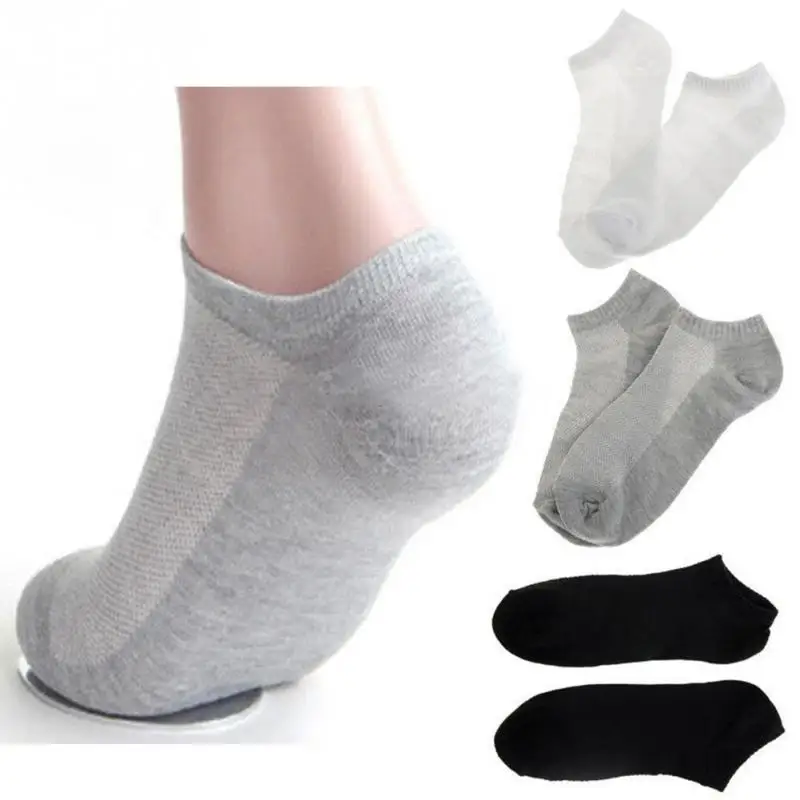 

Men Summer Soft Breathable Ankle Socks Low Cut Crew Casual Cotton Blend Socks