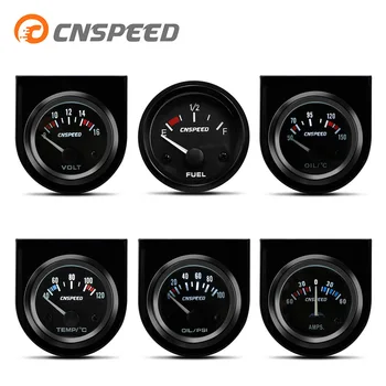 

CNSPEED 52mm black voltage water meter thermometer oil temp fuel level gauge oil meter AMP triple meter gauge YC101410