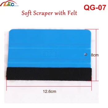 

500pcs/lot DHL Free Qili QG-07 Soft Felt Cloth Car with Blue color soft pp vinyl Film sticker wrapping tools Scraper squeegee