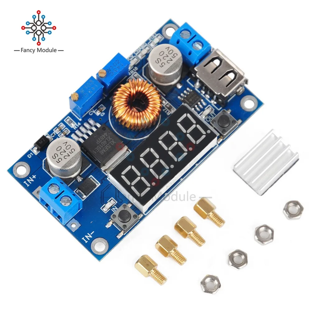 

XL4016 Adjustable 5A CC/CV Power Step-down Charge Module LED Driver W/ USB Voltmeter