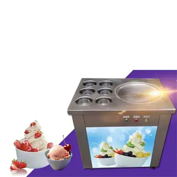 

Free shipping Multi-function 1.8 KW Single Pan Fry Ice Cream Machine with 4 Cooling Storage Barrel high quality