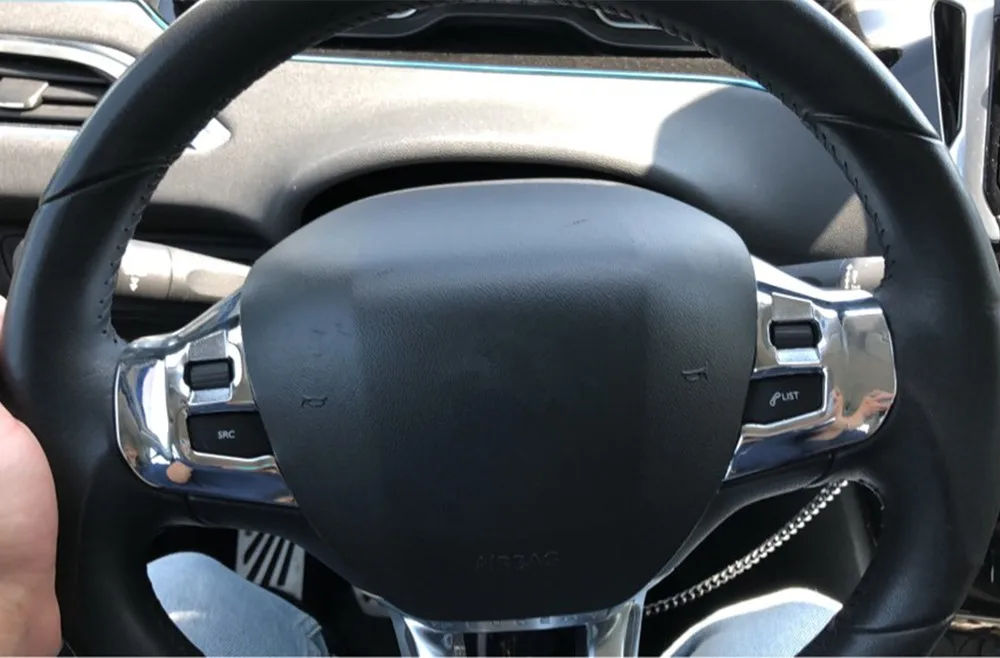 Carmilla авто-Стайлинг ABS Хром Интерьер рулевого колеса украшения отделка наклейка для peugeot 308 аксессуары