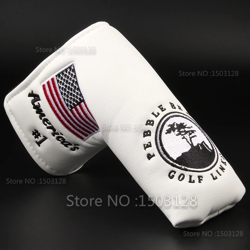 New USA American No.1 Flag Long LifeTree White Golf Putter Cover Headcover Velcro Closure for Blade Golf Putter Free Shipping New USA American No.1 Flag Long LifeTree White Golf Putter Cover Headcover Velcro Closure for Blade Golf Putter Free Shipping