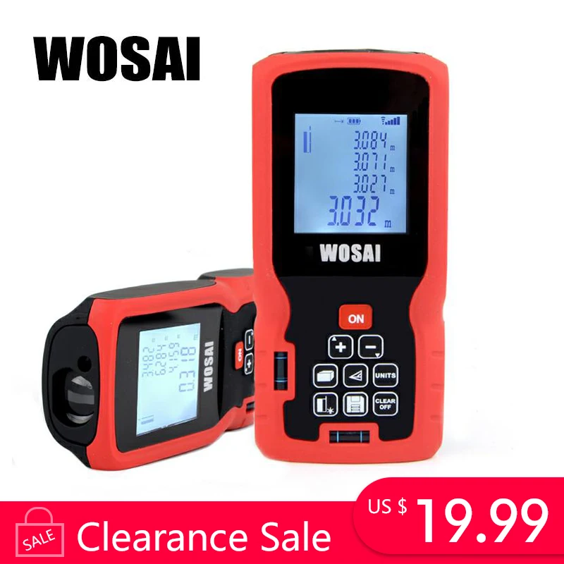 

WOSAI Laser Distance Meter 40M 60M 80M 100M 120M Rangefinder Laser Tape Range Finder trena ruler Diastimeter Measure Roulette