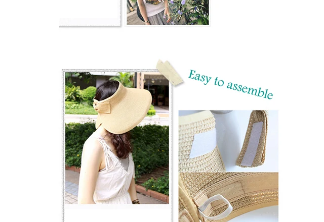 Hat Vs Visorstriped Straw Sun Hat For Women - Uv Protection Beach