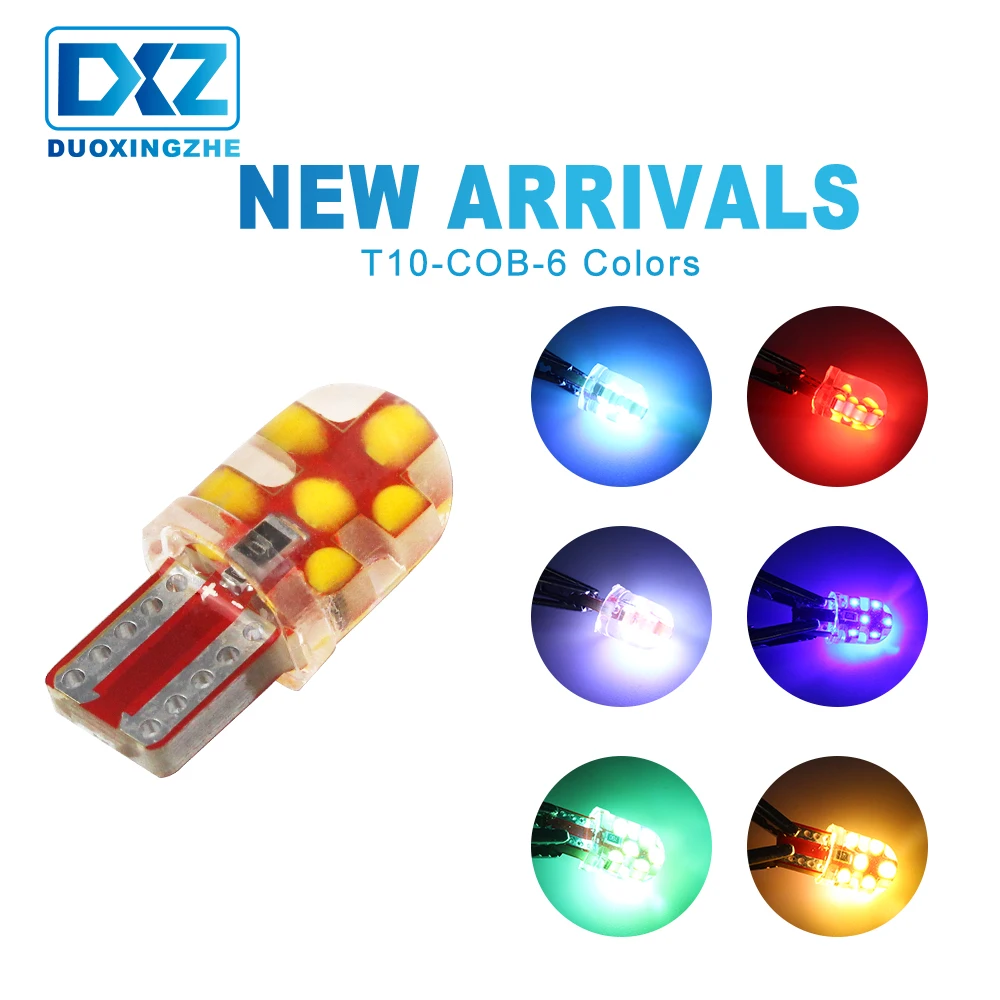 DXZ 1X T10 COB силикагель 194 168 501 w5w светодиодный светильник canbus 12SMD автомобильный интерьерный светильник Авто Клин Парковка купольная лампа бокового указателя поворота DC 12V