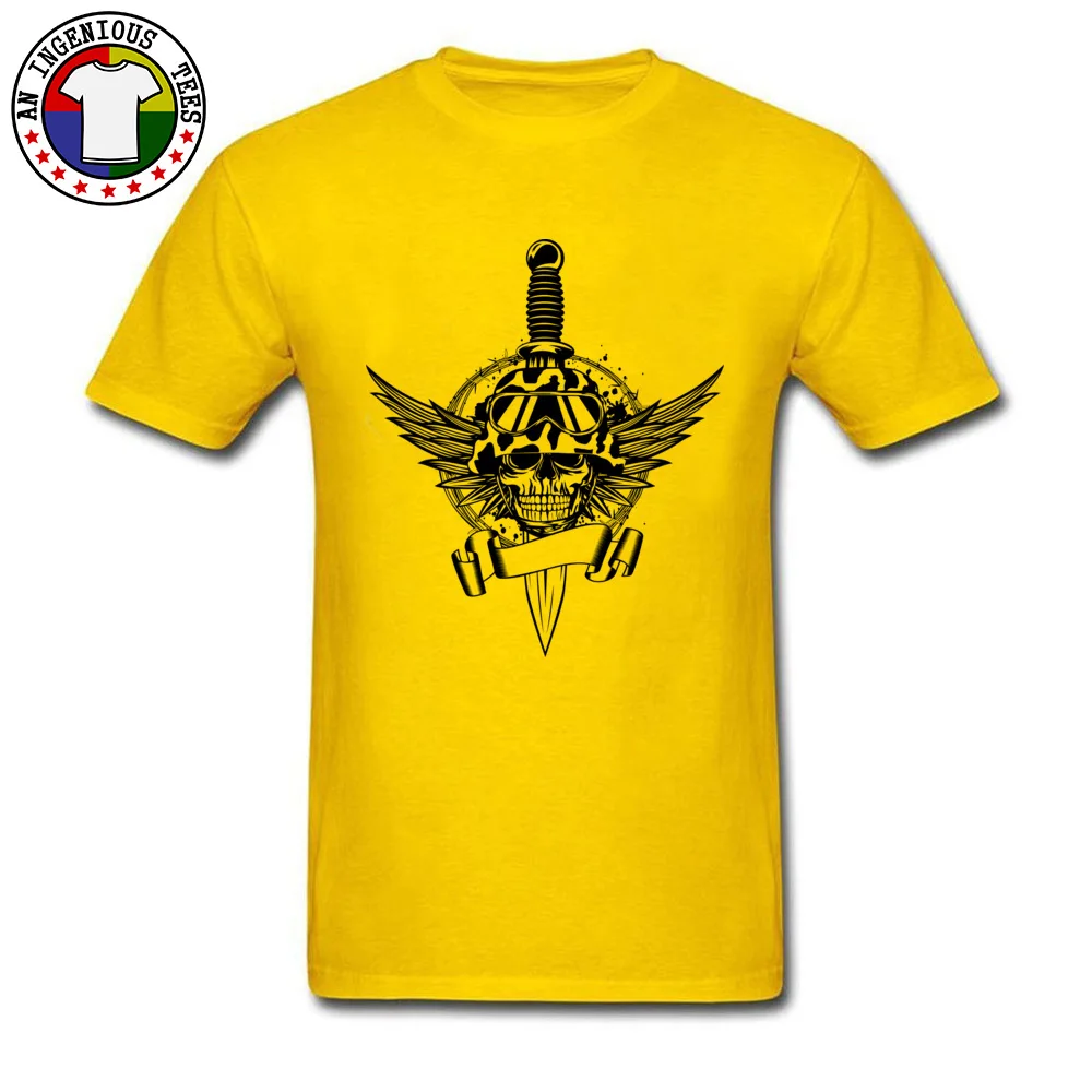 Skul Pure Cotton Mens Short Sleeve Tops T Shirt Street Mother Day T-Shirt Crazy Clothing Shirt Brand New O-Neck Skul yellow