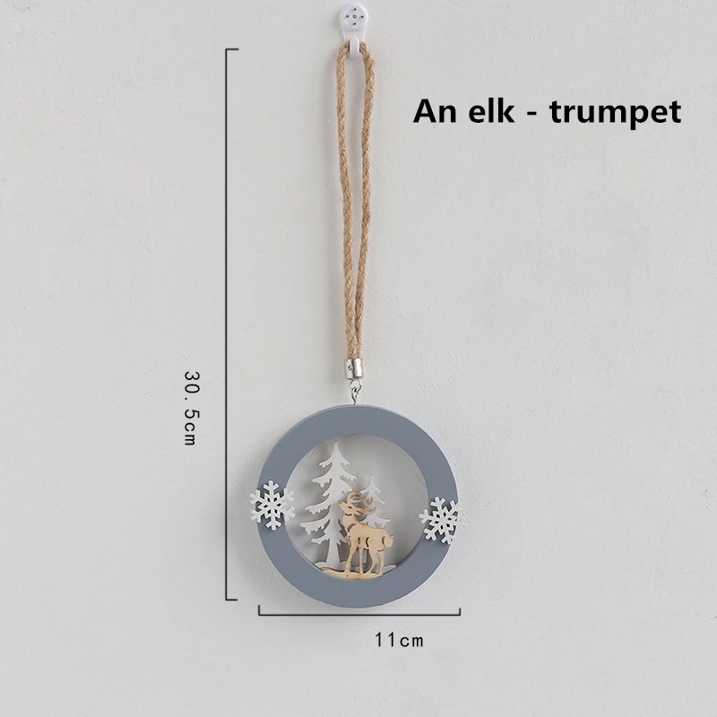 Деревянная подвеска в виде лося, домашнее украшение для рождественской елки, домашняя подвеска, инновационная подвеска, круглая резная подвеска, украшение в виде лося, домашний декор