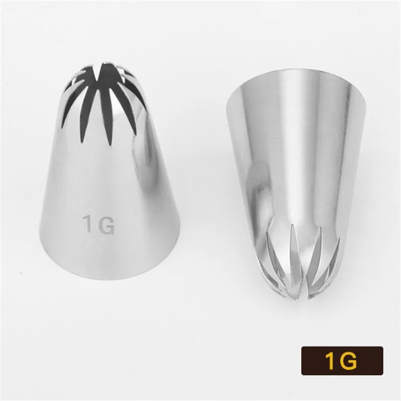 

#1G Large Size Icing Piping Nozzle Cake Cream Decoration Head Bakery Pastry Tips Stainless Steel Cake Decorating Tools