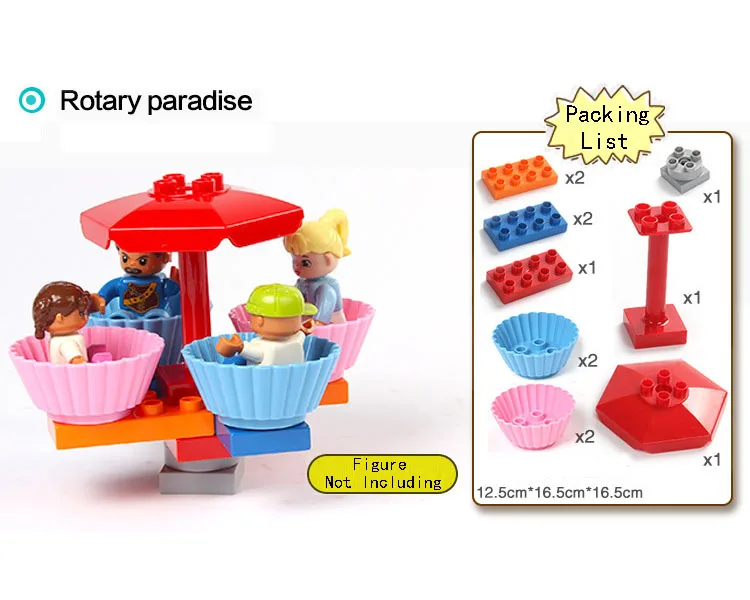 Grand bloc de construction adapté Duplo pièces Carrousel joyeux-aller pièce classique gros point brique accessoire Bricklink jouet