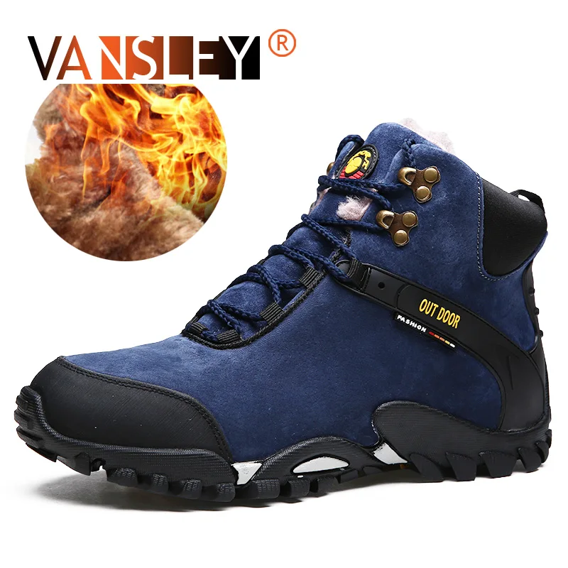 

New Men Boots Autumn Winter Mens Warm Plush Snow Boots Winter men Casual Fashion shoes Outdoor Mountain Men Sneakers Size 38-47