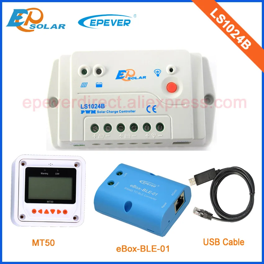 

High quality of white MT50 remote meter 10A solar controller with USB cable and BLE function PWM LS1024B