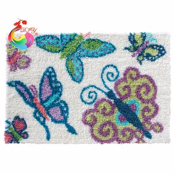 

Butterfly Latch hook rug kits Carpet embroidery tool kit in a suitcase needlework thread knitting tools crochet hooks