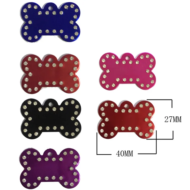 free shipping pet product rhinestone pet id tags custom dog name