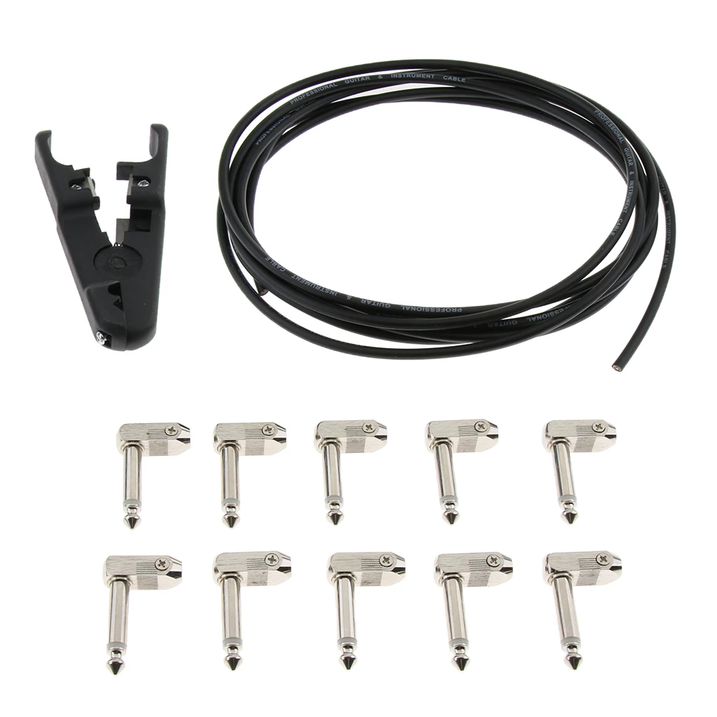 6.35mm Audio Pedal Board Kit DIY Patch Cables Cords for Guitar Bass Accessories