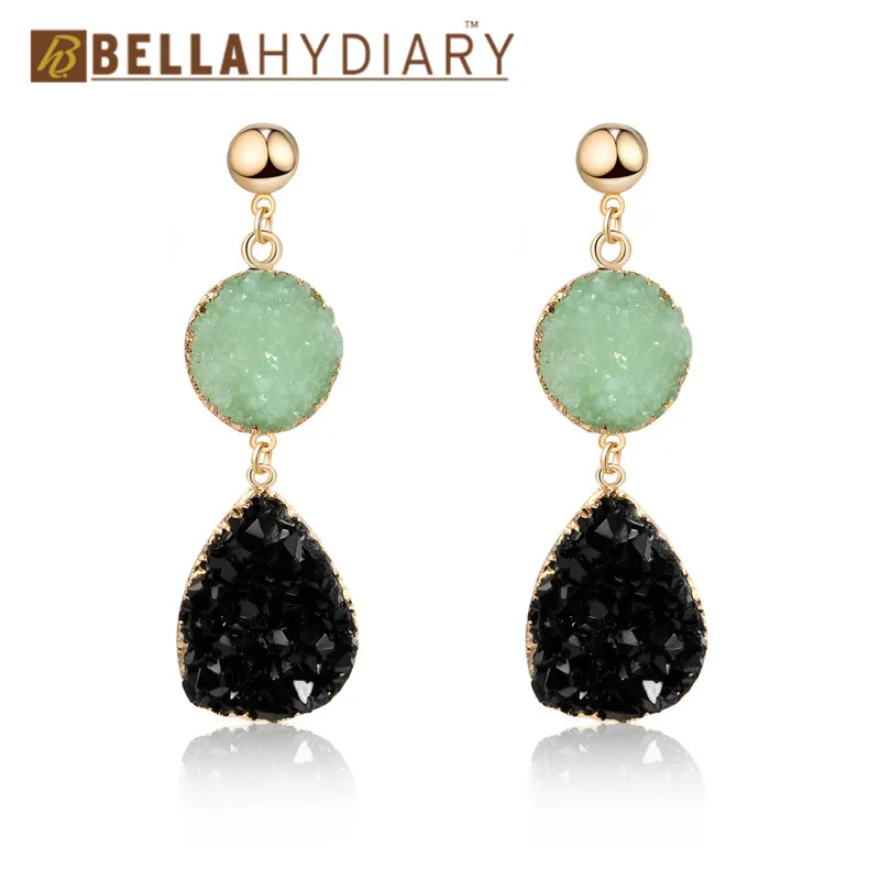 Druzy earrings resin earrings jewelry Ohrringe bijoux earings earring earing pendientes brinco big earrings vintage jewelry wedding earrings geometric earrings long earrings gifts for women korean earrin