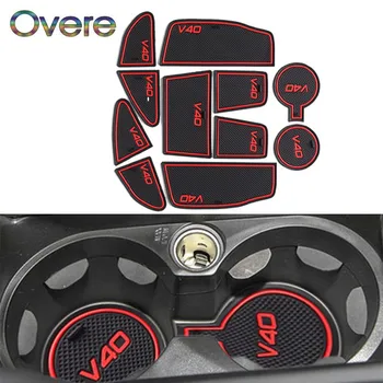 

OVERE 11Pcs/set Car Interior Cup Mat Door Gate Slot Pad Storage Box Mat Stickers Covers For Volvo V40 V60 Accessories