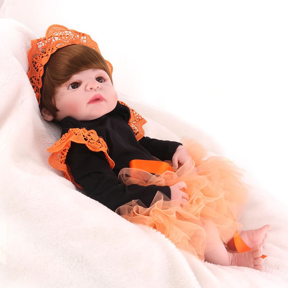 55 см полный Средства ухода за кожей силикона Reborn Baby Doll Игрушечные лошадки новорожденных принцессы для малышей Куклы купаться игрушка