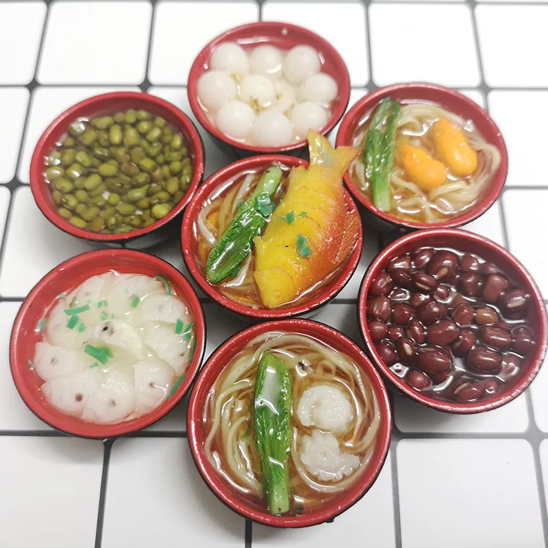 

2pcs 1/6 Scale Miniature Dollhouse Cuisine Dessert Noodles Pretend Food for for blyth bjd kitchen toys
