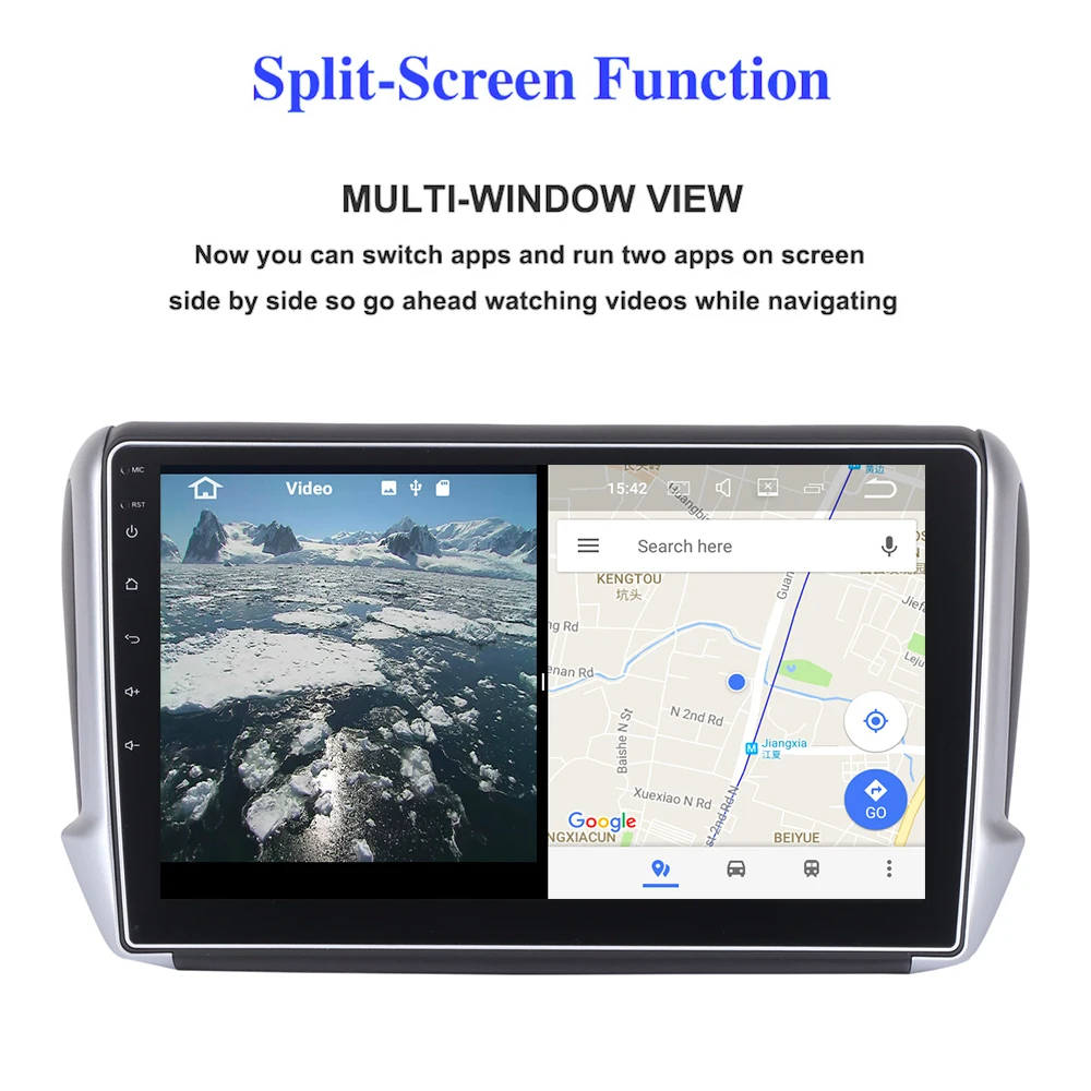 Top Dasaita 10.2" Android 9.0 Car GPS Radio Player for Peugeot 2008 208 din GPS for Peugeo with Octa Core 4GB+32GB Stereo Multimedia 2