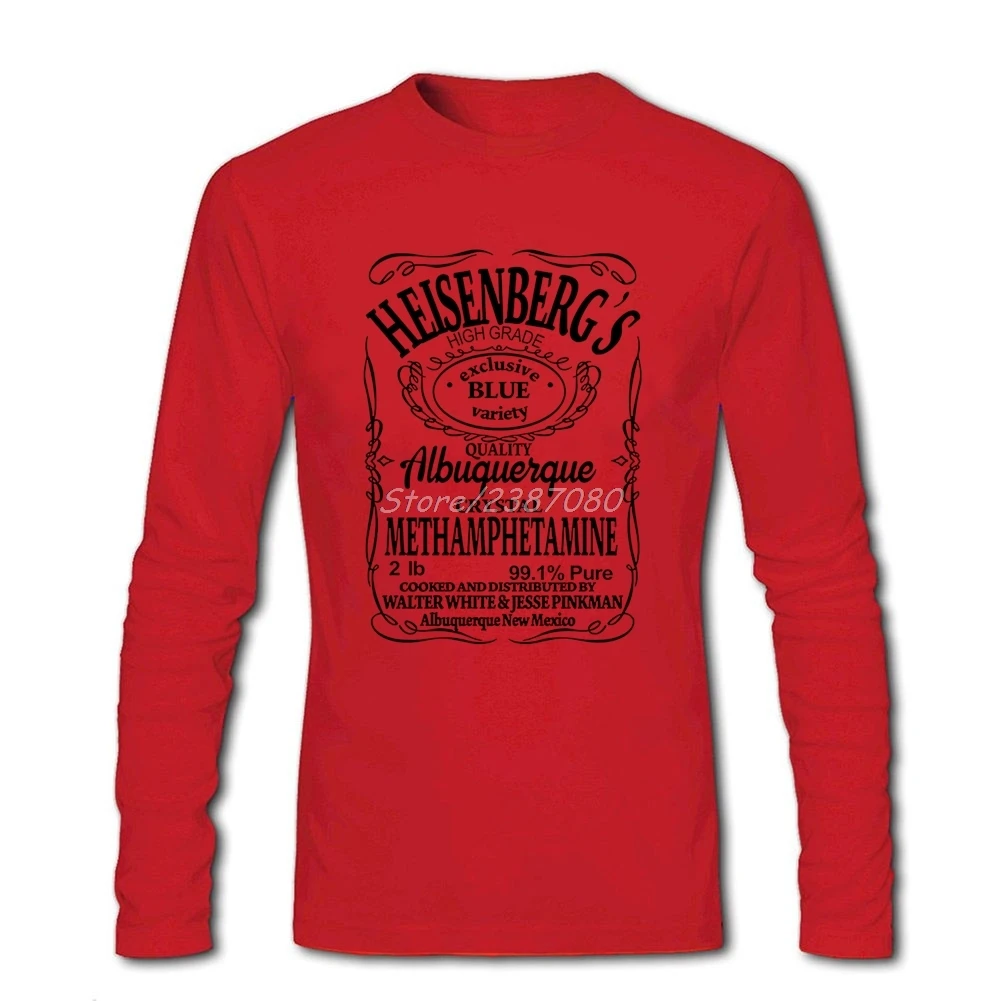 Breaking Bad футболка с длинным рукавом футболки на заказ Для мужчин хип-хоп Кей-Поп Хлопок Для мужчин s футболки - Цвет: Красный