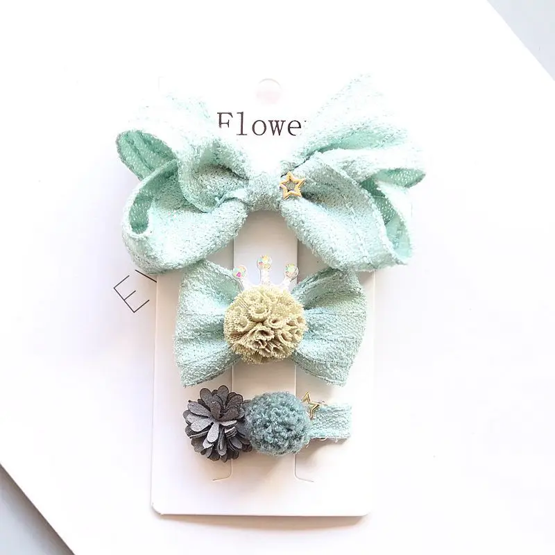 Бутик 12 комплектов ins модный симпатичный помпон Pom Tiaras Шпилька бант однотонный