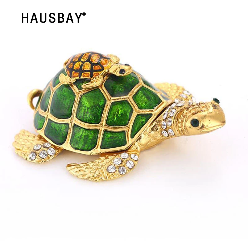 

Creative Metal Turtle Crafts Home Decoration Jewelry Box Cute Lucky Gifts Turtle Sculpture Enamel Painted Turtle Ornaments 05462