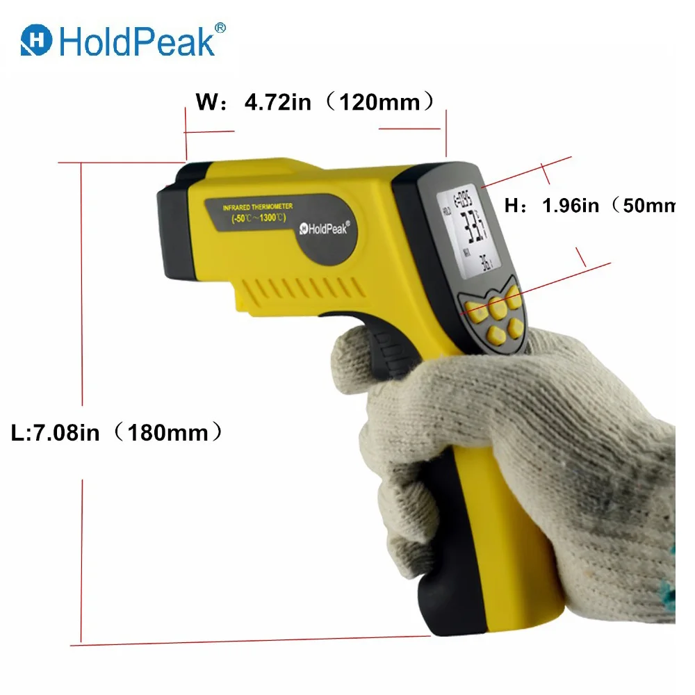 

HoldPeak HP-920 Measurement Instruments Digital Thermometer Handheld Industrial Infrared Thermometers LCD Display Thermometer