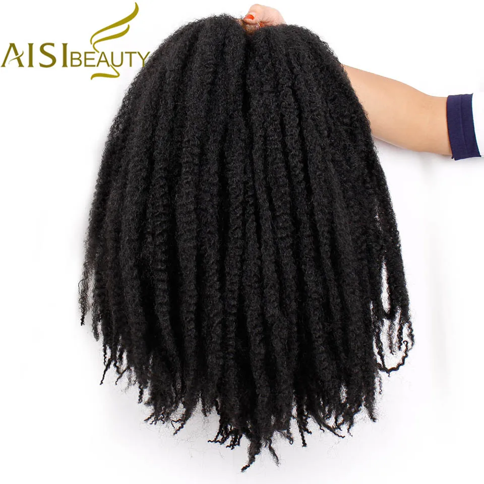 

18 inch Ombre Marley Braids Hair Crochet Afro Kinky Synthetic Braiding Hair Crochet Braids Hair Extensions Bulk Black Brown
