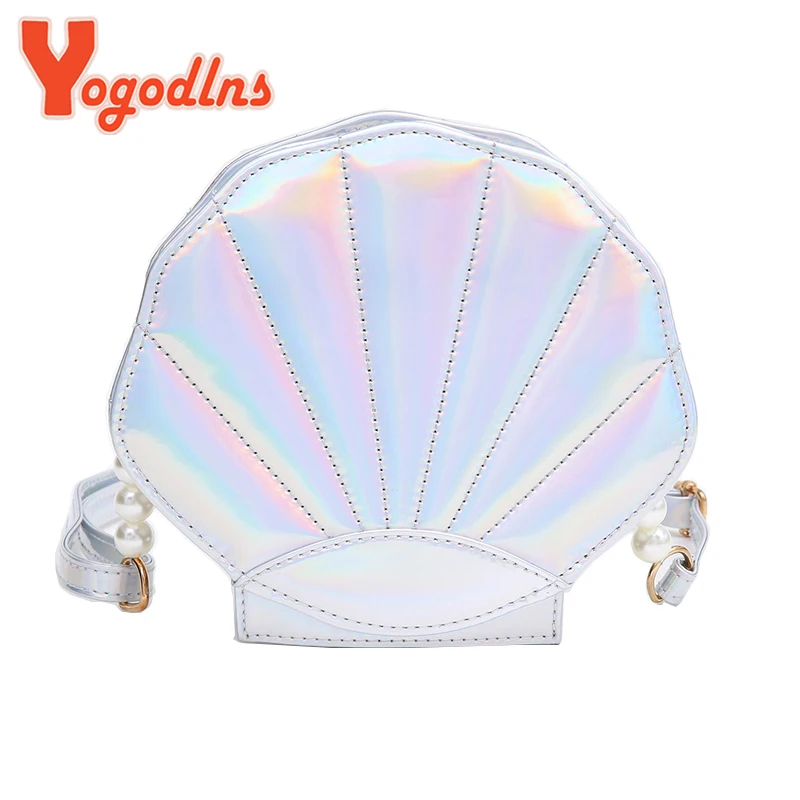 Yogodlns أزياء جديد تصميم الليزر الحلو قذيفة سلسلة حقيبة كتف حقيبة صغيرة الفتاة حقيبة ساعي يد