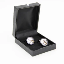 Черный кожаный запонки коробки 50 шт./лот высокое качество Имитация крокодиловой кожи манжеты коробка ювелирных изделий Чехол(за исключением запонки