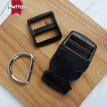 

20sets/lot (plastic buckle+adjust buckle+ D ring)DIY Dog Collar black 2.0cm diy emboitement plastic buckle adjust buckle