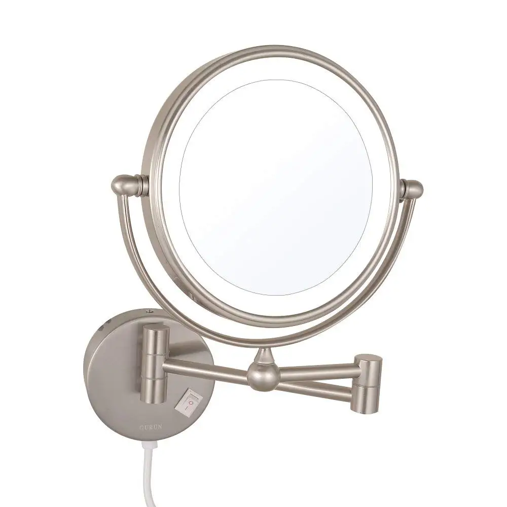 

Fixed To The Wall Bracket, Collapsible Round 5x 7x LED Lamp Makeup Mirror Professional Clearly Mirror
