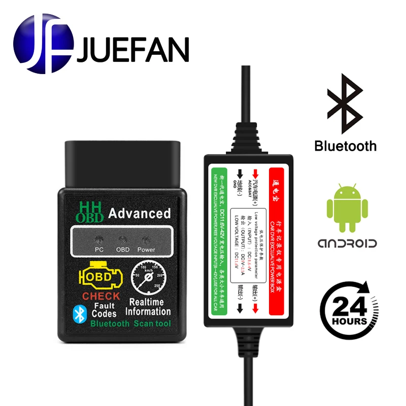 

new ELM327 Bluetooth diagnostic tool elm 327 version 2.1 OBD2 for Android car code scanner free torque + buck line